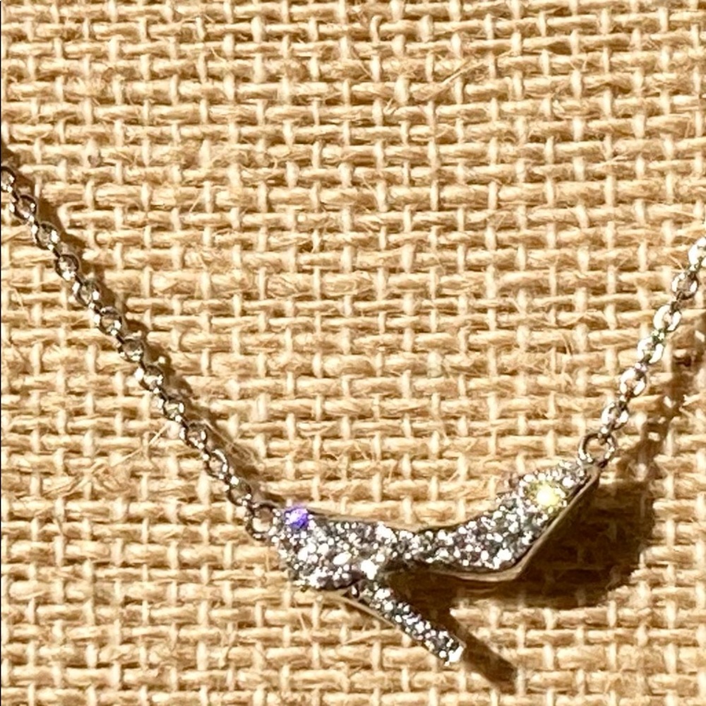 Origami Owl Cinderella’s Silver Pave Crystal Slipper Necklace